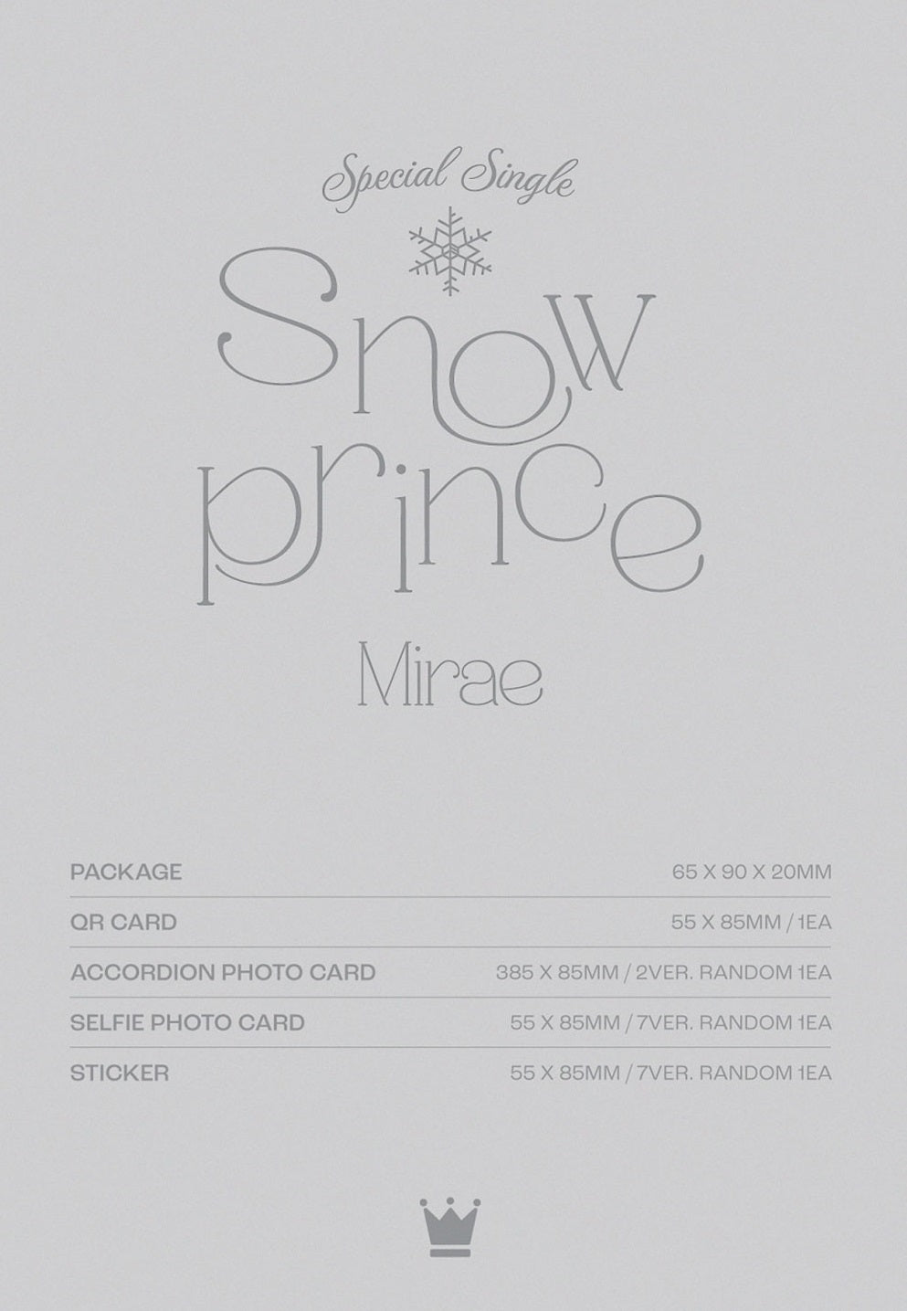 MIRAE - SNOW PRINCE SPECIAL SINGLE ALBUM PLVE VER. - COKODIVE