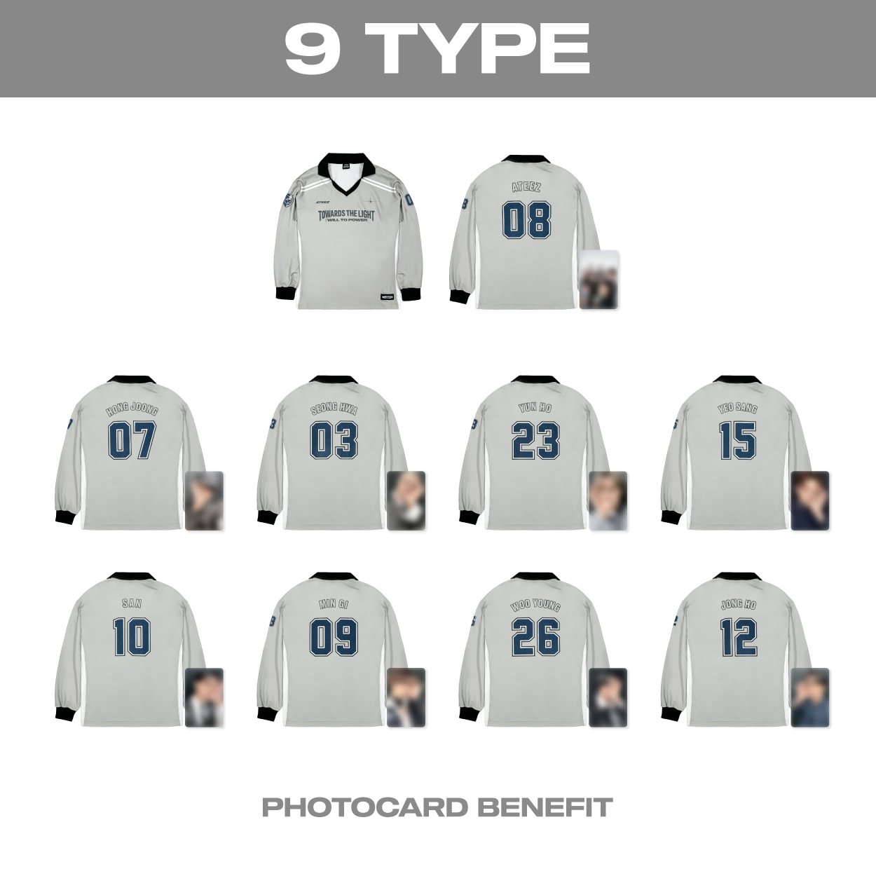 ATEEZ - TOWARDS THE LIGHT : WILL TO POWER WORLD TOUR POP-UP STORE IN EUROPE OFFICIAL MD REPLICA LONG SLEEVE - COKODIVE