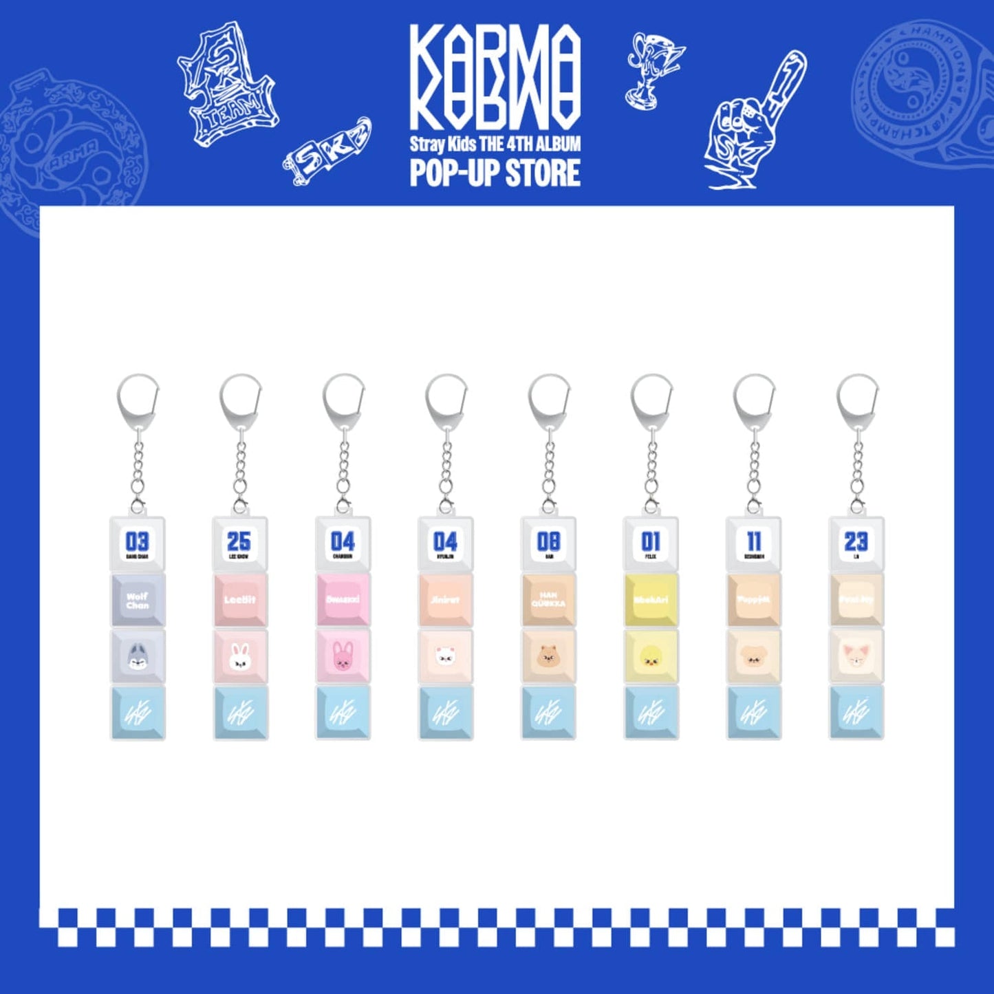 STRAY KIDS - KARMA POP UP STORE OFFICIAL MD SKZOO KEYCAP KEYRING