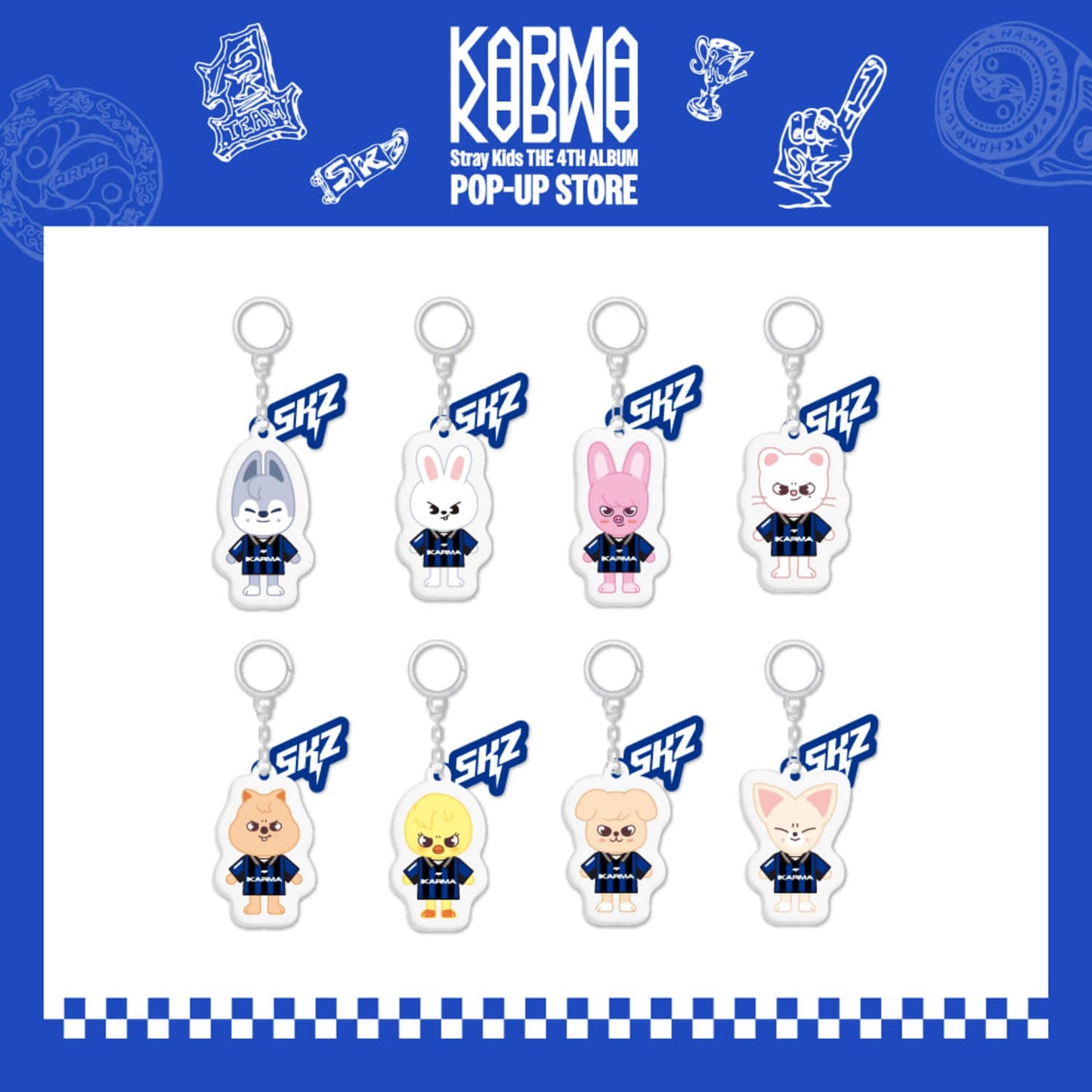 STRAY KIDS - KARMA POP UP STORE OFFICIAL MD SKZOO YINYANG KEYRING