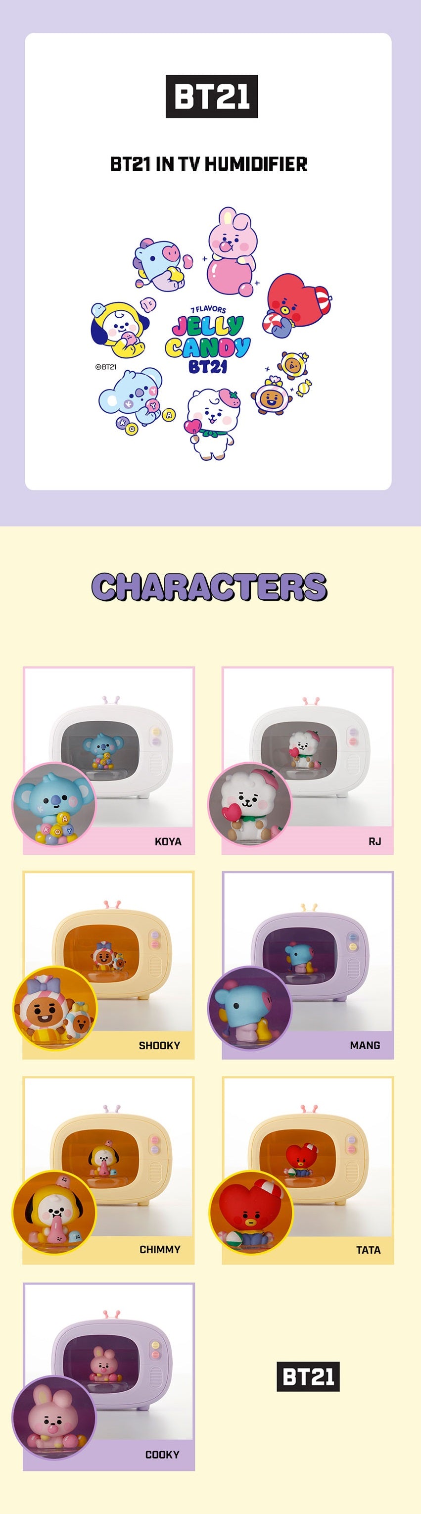 TWS CHARACTER MD BT21 IN TV HUMIDIFIER